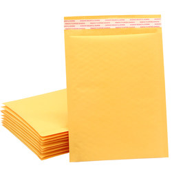 Yellow kraft paper bubble bag express shockproof
