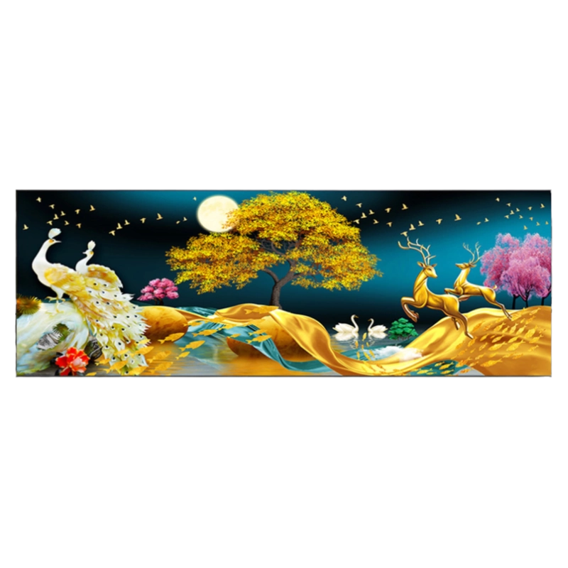 手工5d钻石画中式客厅招财麋鹿点贴钻十字绣大幅满