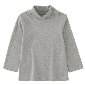 Pure cotton children's bottom shirt turtlenectors Qiuyi male girl long -sleeved T -shirt baby wearing spring and autumn warm top pajamas
