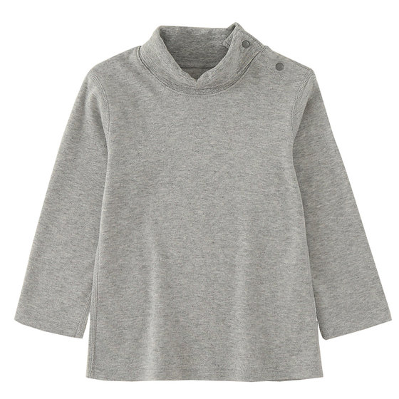 Pure cotton children's bottom shirt turtlenectors Qiuyi male girl long -sleeved T -shirt baby wearing spring and autumn warm top pajamas

