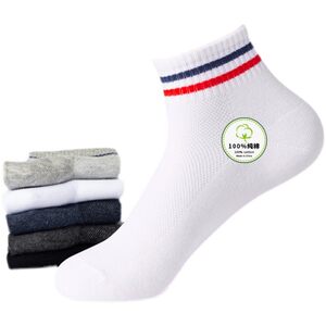 
Pure cotton men's socks ultra-thin mesh campus wind sweat-absorbent and sweat-absorbent and anti-odorbent and deodorized medium socks short