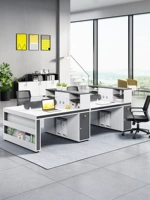 Столовые удваивающие лицо -к лицу с простыми современными сотрудниками и сотрудниками творческий высокий кабинет 4 -частный офисный стол и комбинация стула