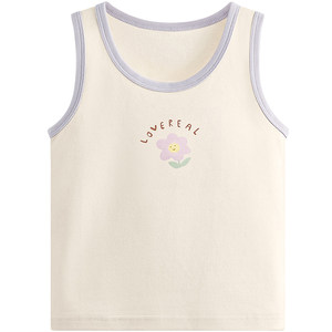 
Crescent baby vest children spring and autumn velvet cotton A-type boys and girls sleeveless suspender base top