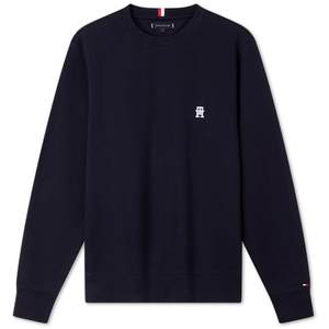 
[Smooth double-sided fabric] Tommy autumn and winter men's letter embroidery casual solid color round neck sweatshirt sweatshirt
