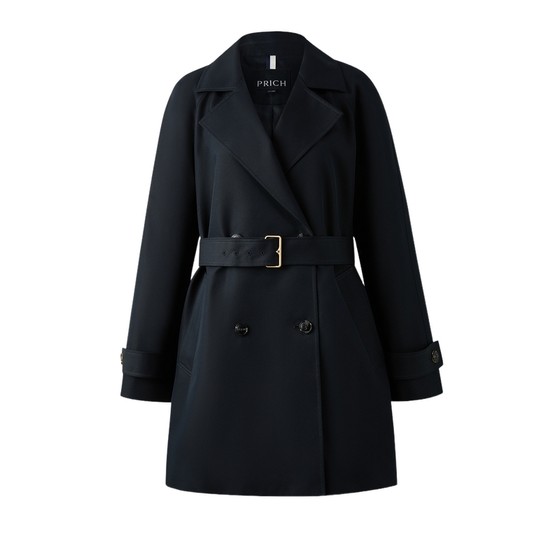 
[Fluorine-free and waterproof] PRICH fashionable British style waist windbreaker 2025 winter new style mid-length coat for women