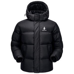 
Penguin Outdoor Down Jacket Men's 2025 Autumn and Winter New Light and Warm Removable Hooded Stand Collar Windproof Bread Jacket for Women