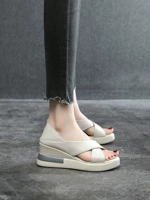 Летние модные сандалии, обувь для кожаной обуви на платформе, 2023 года, свободный крой, из натуральной кожи