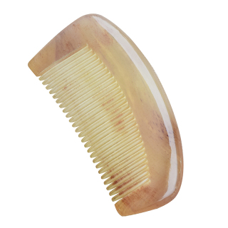 牛角製クリーム色平面コーム
