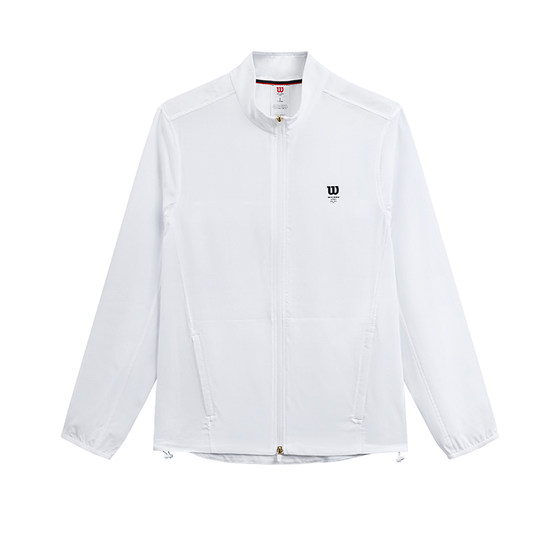 
Wilson Wilson spring men's elastic punched breathable moisture-absorbing quick-drying stand collar all-match tennis woven jacket