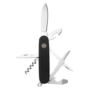 For this, the small black knife outdoor multi -function folding scissors camping emergency tool mini folding knife Swiss military knife
