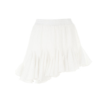 Wanatry milky white asymmetric three-dimensional puffy skirt
