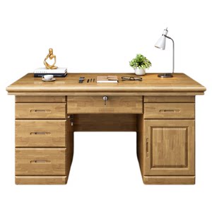 
Solid wood desk desktop computer desk single person with drawer Chinese home desk writing desk office boss desk