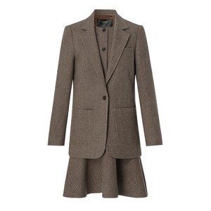 歌莉娅水洗羊毛西装套装女2025新款秋冬通勤穿搭重要场合两件套裙