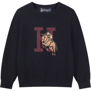 
Hush Puppies Children's Clothing Children's Round Neck Sweater 2025 Autumn and Winter New Boys Casual Sweater Girls Pullover Sweater