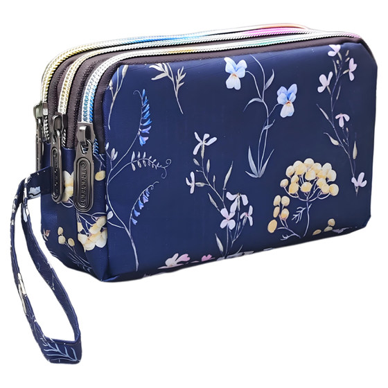 
2026 New Women's Long Wallet Oxford Cloth Clutch Bag Small Bag Coin Purse Women's Fabric Three-Layer Waterproof