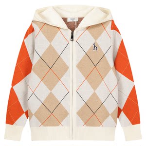 
Hazzys Haggis children's clothing boys sweater 2025 autumn new open body warm sweater hooded sweater