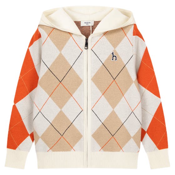 
Hazzys Haggis children's clothing boys sweater 2025 autumn new open body warm sweater hooded sweater