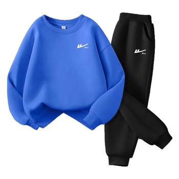 
Pull back children's clothing boys' spring and autumn suits plus velvet autumn clothes