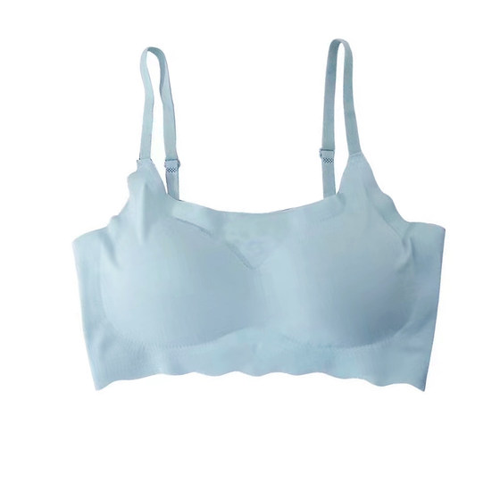 2025 traceless underwear for women with small breasts gathered thin steel ring-free vest style student girl sports bra missing one