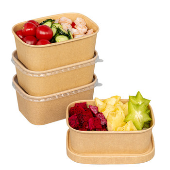 Disposable lunch box Kraft paper picnic packing box thickened