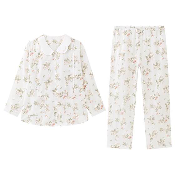 Cotton Era Maternity Home Clothing Pure Cotton Gauze Comfortable Breastfeeding Postpartum Confinement Set Pajamas Female Gift