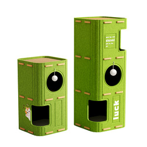 
Cat nest for all seasons, thickened and warm cat house in winter, closed pet nest, multi-layer tree hole cat scratching board nest