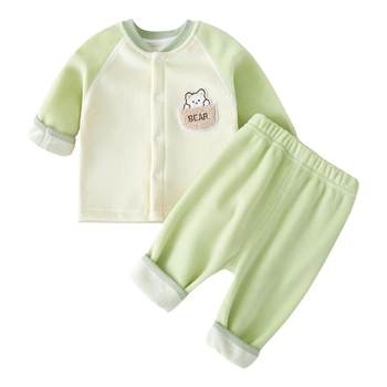 Baby Split Set Baby Spring Clothes Plus Fleece Belly Protect