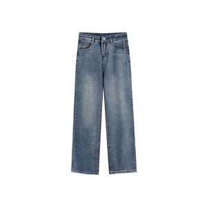 
Straight-leg jeans for women, autumn and winter style for fat girls, mm high-waisted, loose, slimming, wide-leg trousers, pear-shaped body pants, trendy