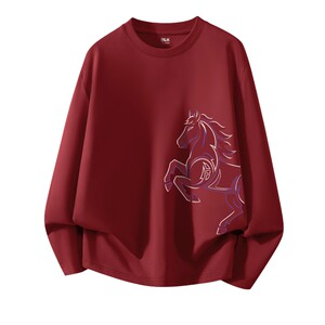 
Baleno S/K series heavy-duty long-sleeved T-shirt for men in winter, year of horse, new year, animal year, bottoming shirt LF