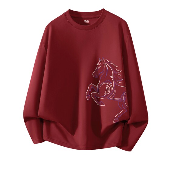 
Baleno S/K series heavy-duty long-sleeved T-shirt for men in winter, year of horse, new year, animal year, bottoming shirt LF