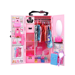 
2025 Fashion Set Doll Wardrobe Changing Wardrobe Wedding Dress Girls House Toys Birthday Gift Set