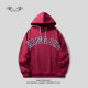 Burgundy Red Red High Puck Puck Puck Hooded ກິລາທີ່ມີຂະຫນາດດູໃບໄມ້ລົ່ນ