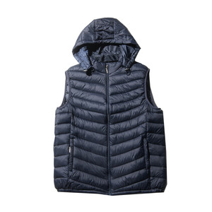 
European single high-end autumn and winter men's outdoor leisure weatherproof light sports leisure warm hooded cotton vest vest