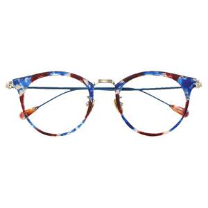 2019 New Glasses Frame Frame Frame Red Blossom Color Round Face Retro Big Face List Girl Impamoscopic Glasses Grade
