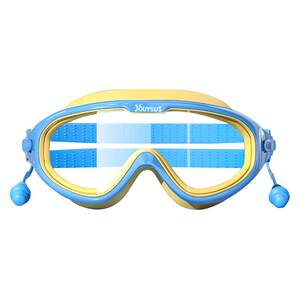 Children's swimming moster waterproof fog high -definition swimming glasses big frame male girl swimming mirror swimming hat set diving equipment