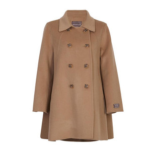 
Wandian plum blossom camel-colored double-sided H-shaped mid-length jacket 1234E02RX1YX