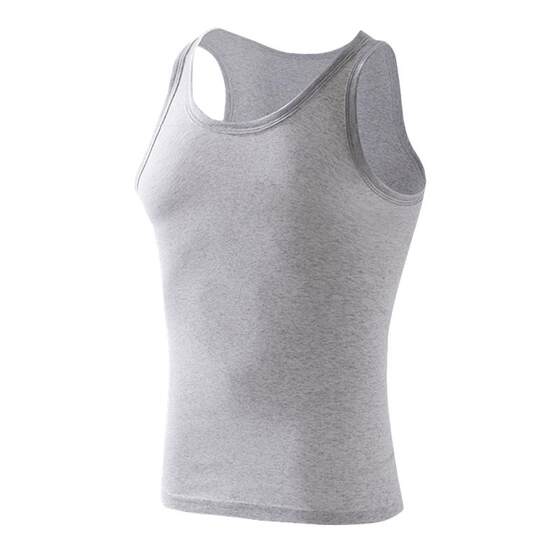 
3-piece men's vest Lycra cotton plus size middle-aged and elderly sports pure cotton slim fit youth tight-fitting bright red and white