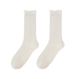 
Ballet style socks for women, spring and summer with small leather shoes, pile socks, white lace socks, mid-calf socks, pure cotton Mary Jane socks