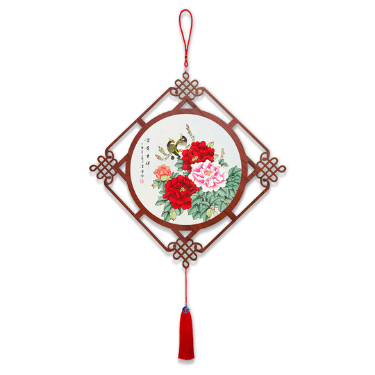 壁掛け装飾 中国 牡丹と中国結びの壁飾り - Lu shidi Zgj631