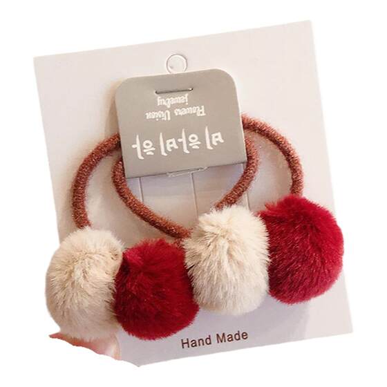 Hair ball hair band, children's rubber band, girl's hair rope, floral baby hair accessories, cute headband