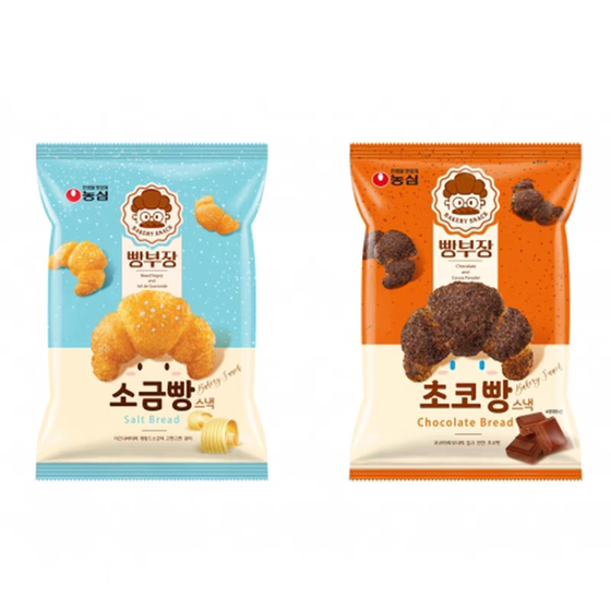 Korean imported food Nongshim salty chocolate flavor croissant-shaped puffed 55g casual puffed snacks