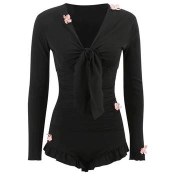 
Yimeishan black swimsuit for women 2025 new style high-end one-piece vacation fat girl covers the flesh and is beautiful in hot springs