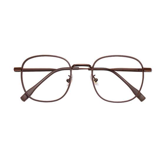 Ultralight chestnut brown myopia glasses frame for women can match the degree of anti-blue light Mocha tea brown non-face square and round frame