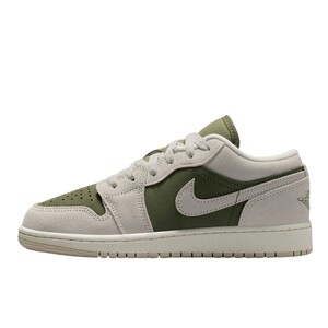 
Jordan Nike big children's shoes women's AJ1 gray green new low-cut sneakers retro basketball shoes HV4396-201