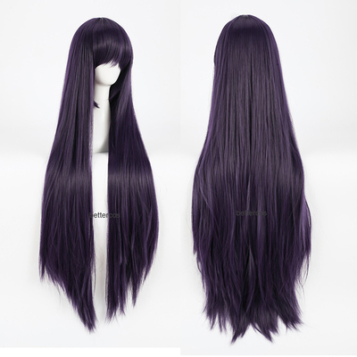 taobao agent Demon Fox X servant SS White Ghost Academy 凛 凛 cos cos wig black purple 100cm straight hair cosplay fake hair