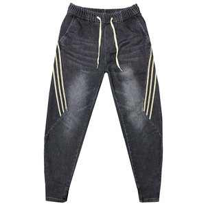 Spring and autumn pants men's net red the same trend three bars casual pants pants spiritual society guy small feet jeans