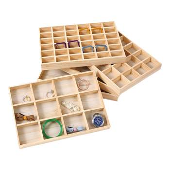 Bianya solid wood antique grid storage tray