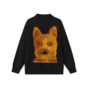 
Eayakids children's merino wool sweater parent-child jacquard pullover sweater fine knitted anti-pilling for men and women