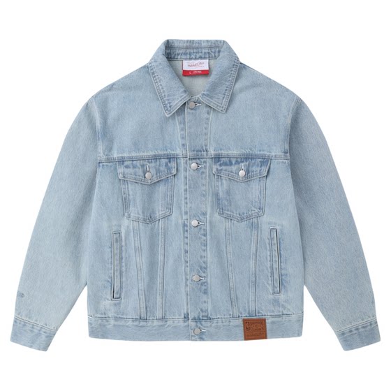 
Mitchell/Ness Jacket Bulls/Lakers Simple Versatile Fashion Heavy Industry Denim Jacket Men's MN