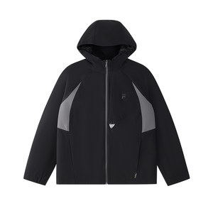 
FILA FUSION Fila trendy brand woven jacket men's 2026 spring new fashion casual color block hooded top